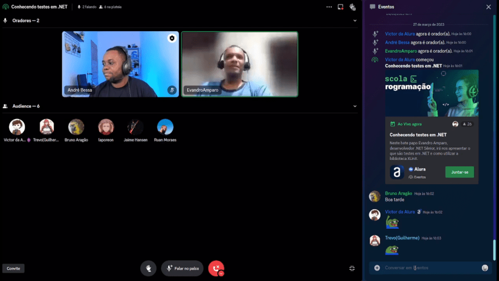 Palestra sobre testes unitários em .NET com xUnit na Alura - maio de 2023